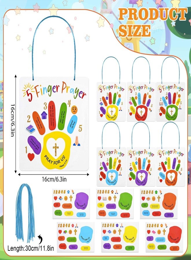 Sanixin 36 Set Religious Bible Crafts 5 Finger Prayer Craft Handprint Stickers DIY Art Crafts for Sunday School Classroom Church Religious Party Supplies (36) - Image 2
